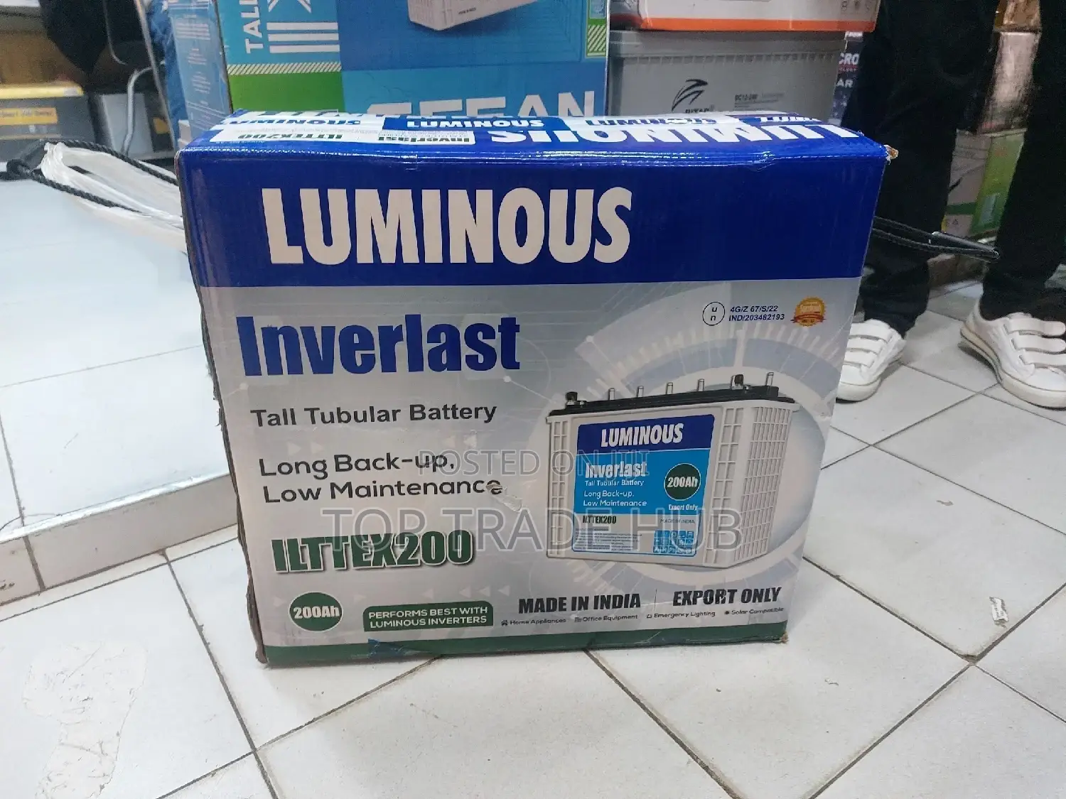 Luminous Inverlast Tall Tubular Battery 200 Ah