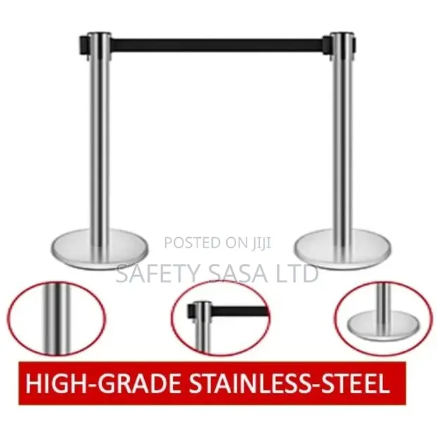 Stainless Steel Crowd Control Stanchions With 2m Retractable