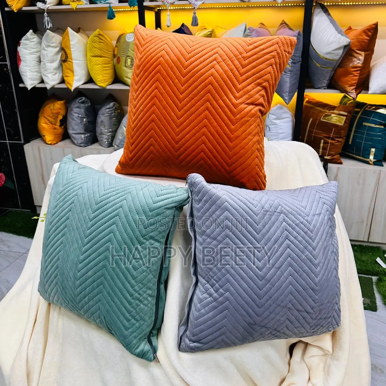 Velvet Fiber Throw Pillows