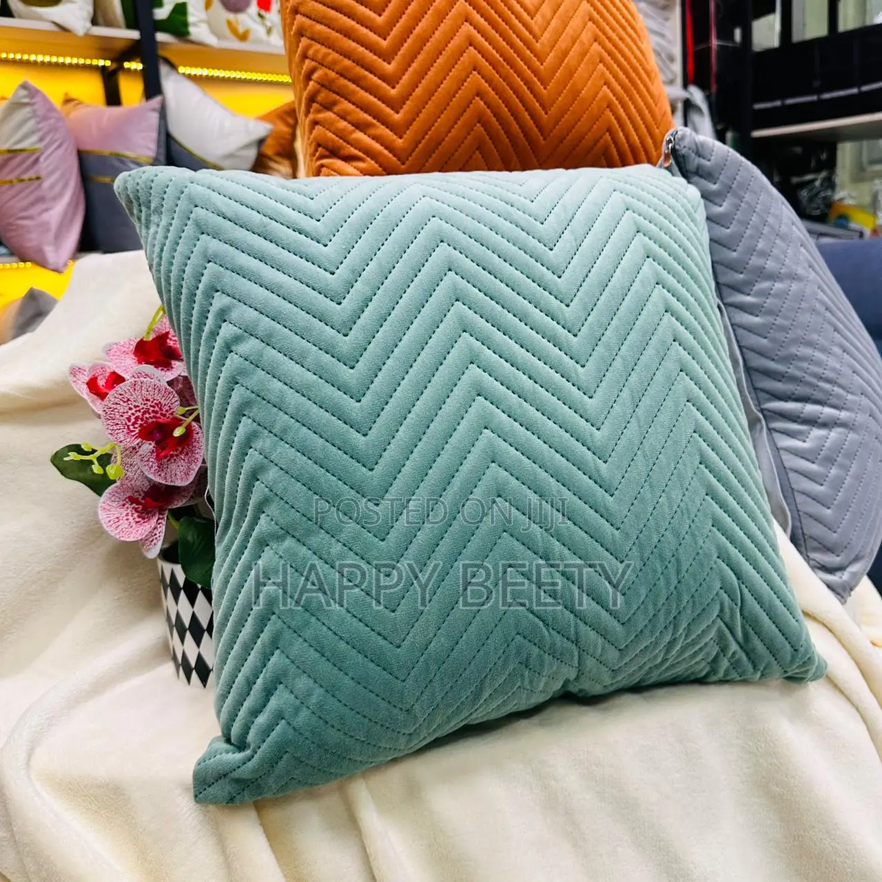 Velvet Fiber Throw Pillows