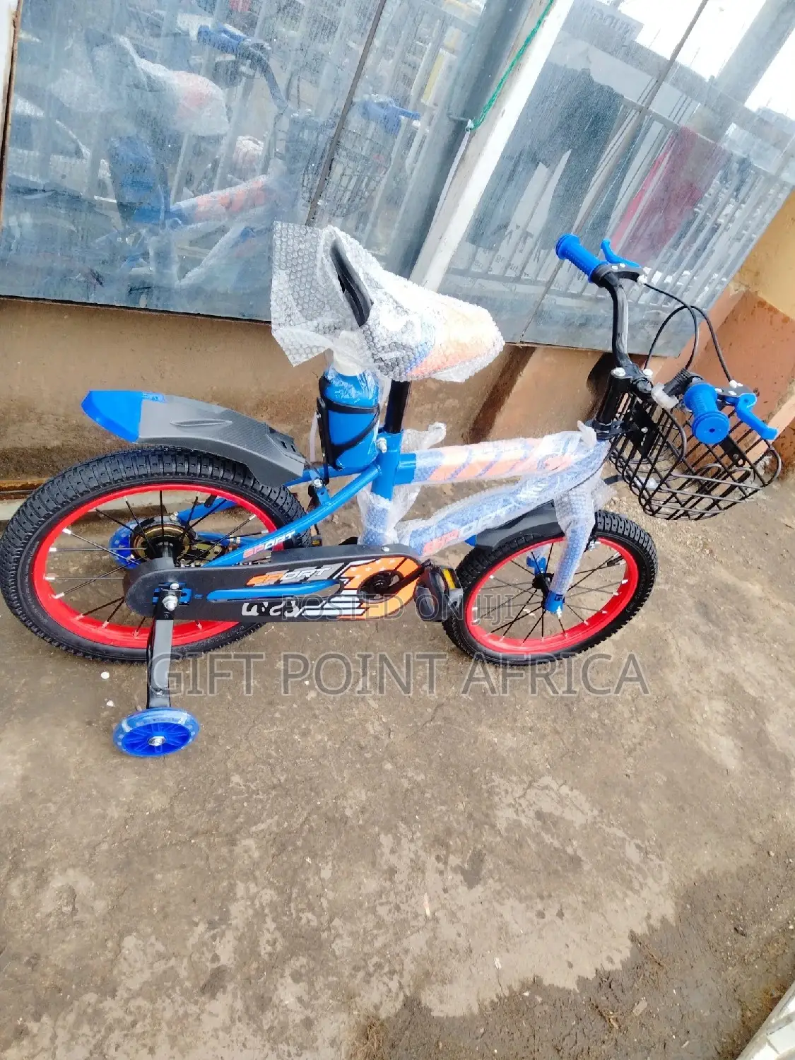 Size 16"Blue Kids Bike With Adjustable Seat