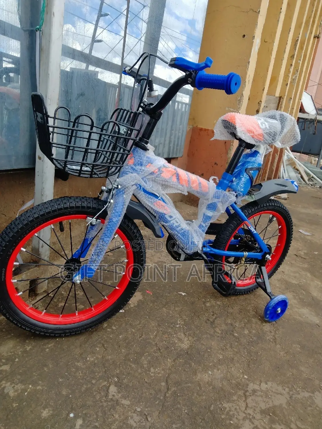Size 16"Blue Kids Bike With Adjustable Seat