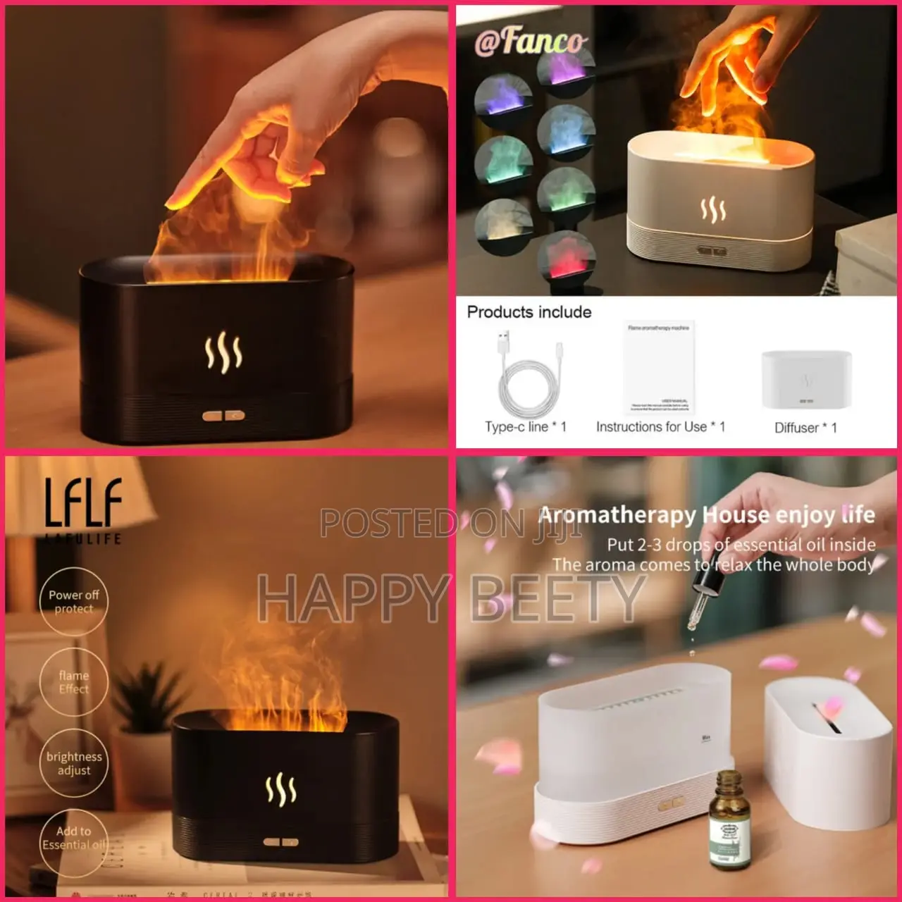 *3D Flame Aromatherapy Air Humidifier/Diffuser