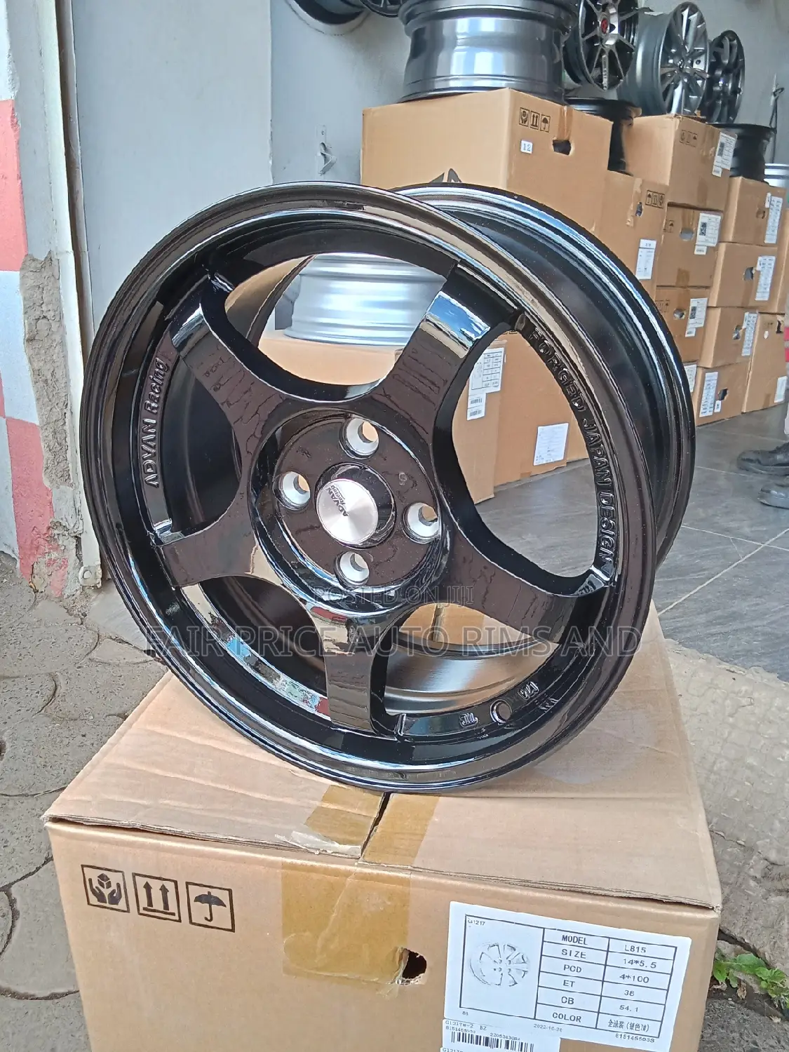 Size 15/4/100 Black and Sporky Sports Rims