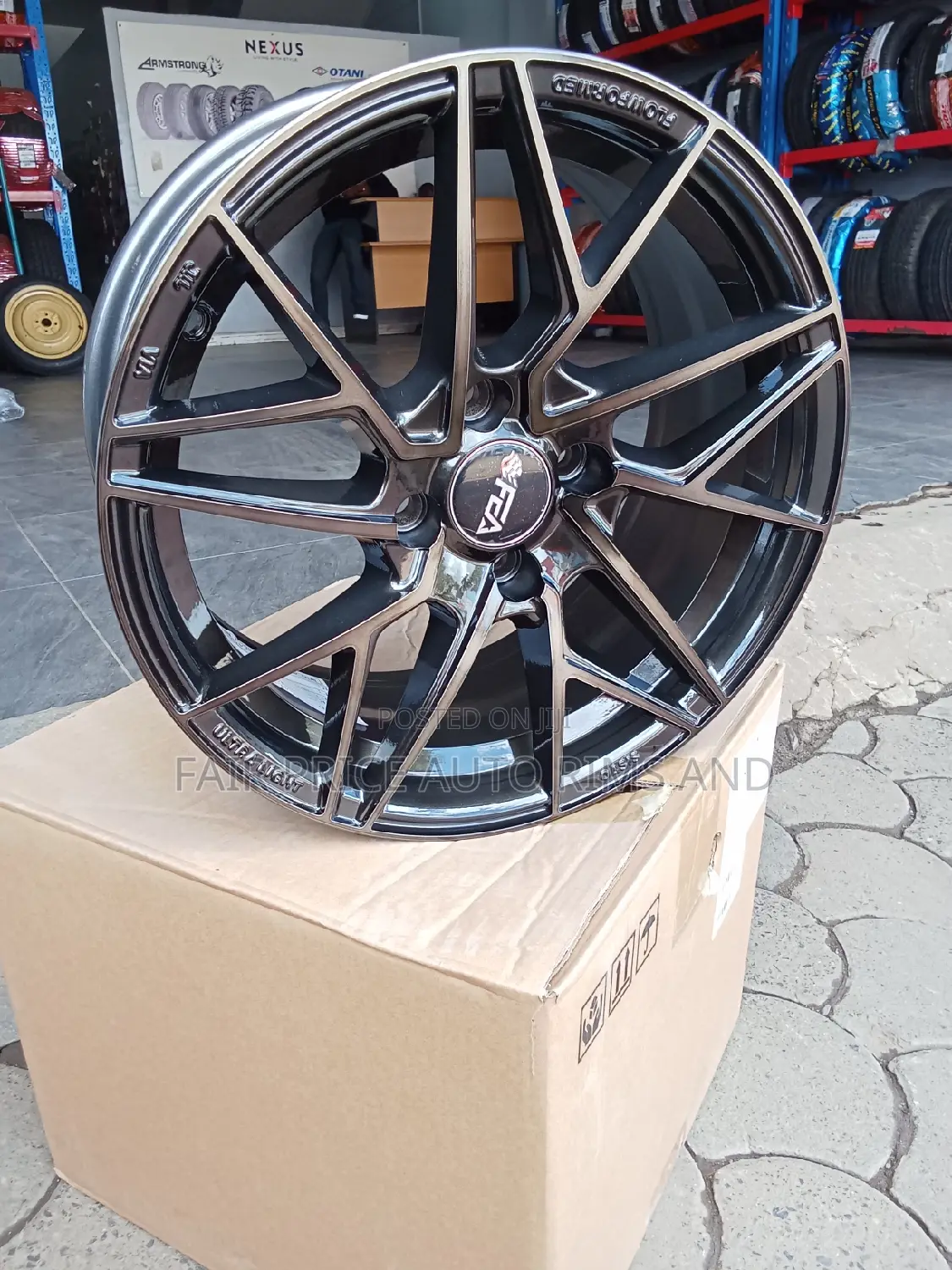 Size 15/4/100 Black and Sporky Sports Rims