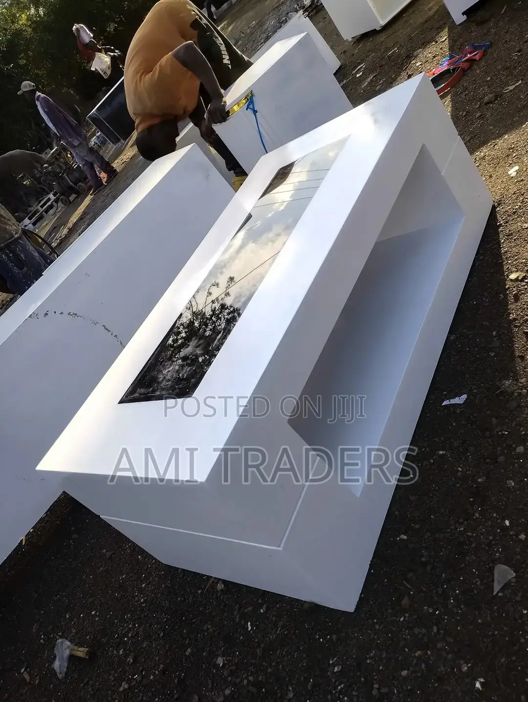 White Glass Top Coffee Table