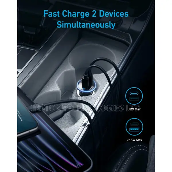 Anker Powerdrive 323 USB-C + USB a Car Charger 52.5W