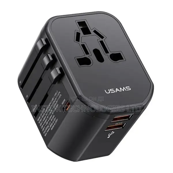 USAMS T62 Universal Travel Adapter 65W Dual USB Type-C