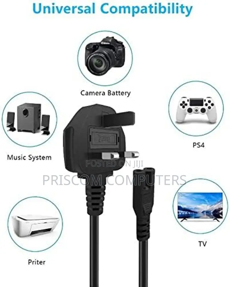 Power Cable Cord - Laptop Adapter/Camera/Printer/Adapter, PS