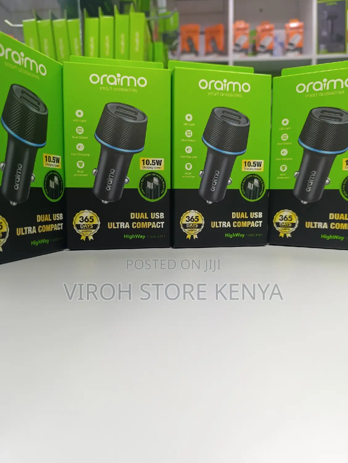 Oraimo Car Charger With Cable 10.5watts