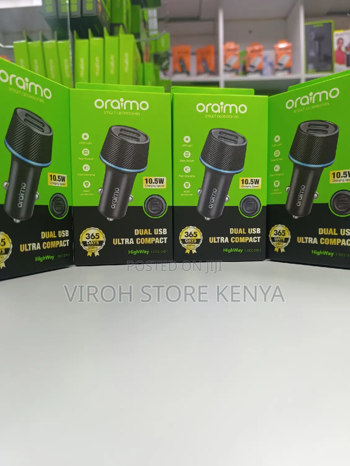 Oraimo Car Charger With Cable 10.5watts