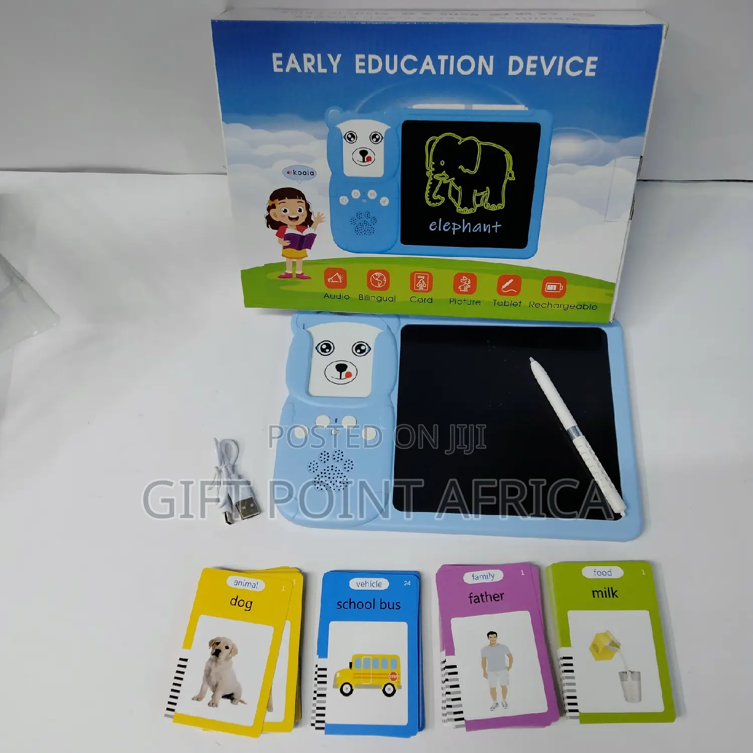Educational 2 in 1 Flash Card Reader With LCD Writing Pad