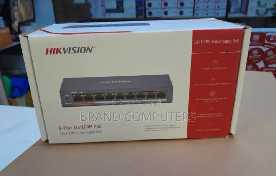 Hikvision 8 Ports 100mbps Unmanaged Poe Switch