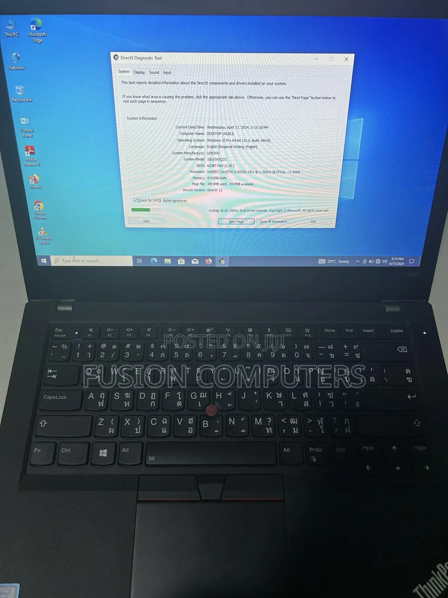 Laptop Lenovo Thinkpad T490s 8GB Intel Core I5 SSD 256GB