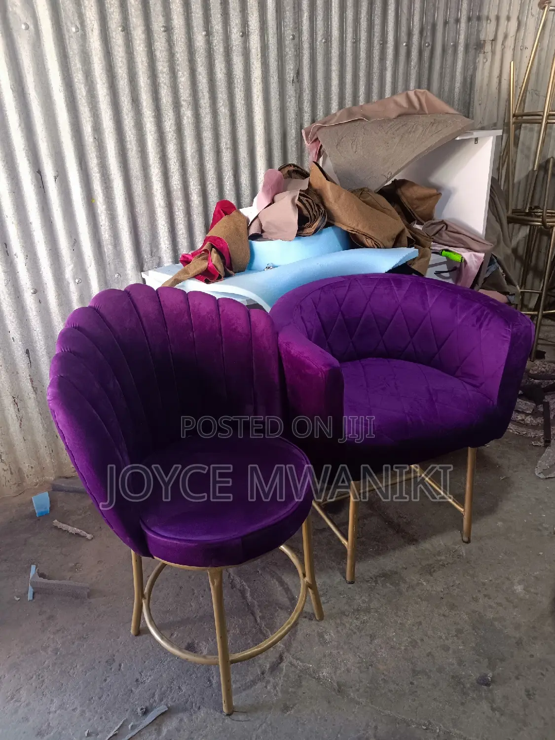 Manicure Seats, Purple 2 Pieces.