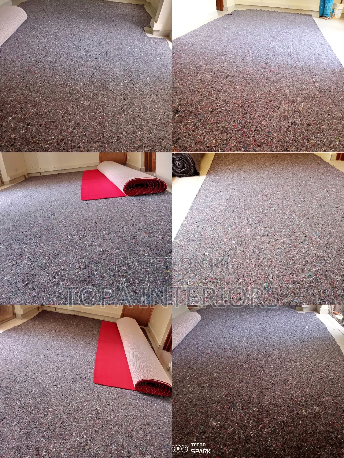 6mm Thick Carpet Underlays for Wall to Wall Carpet Installation