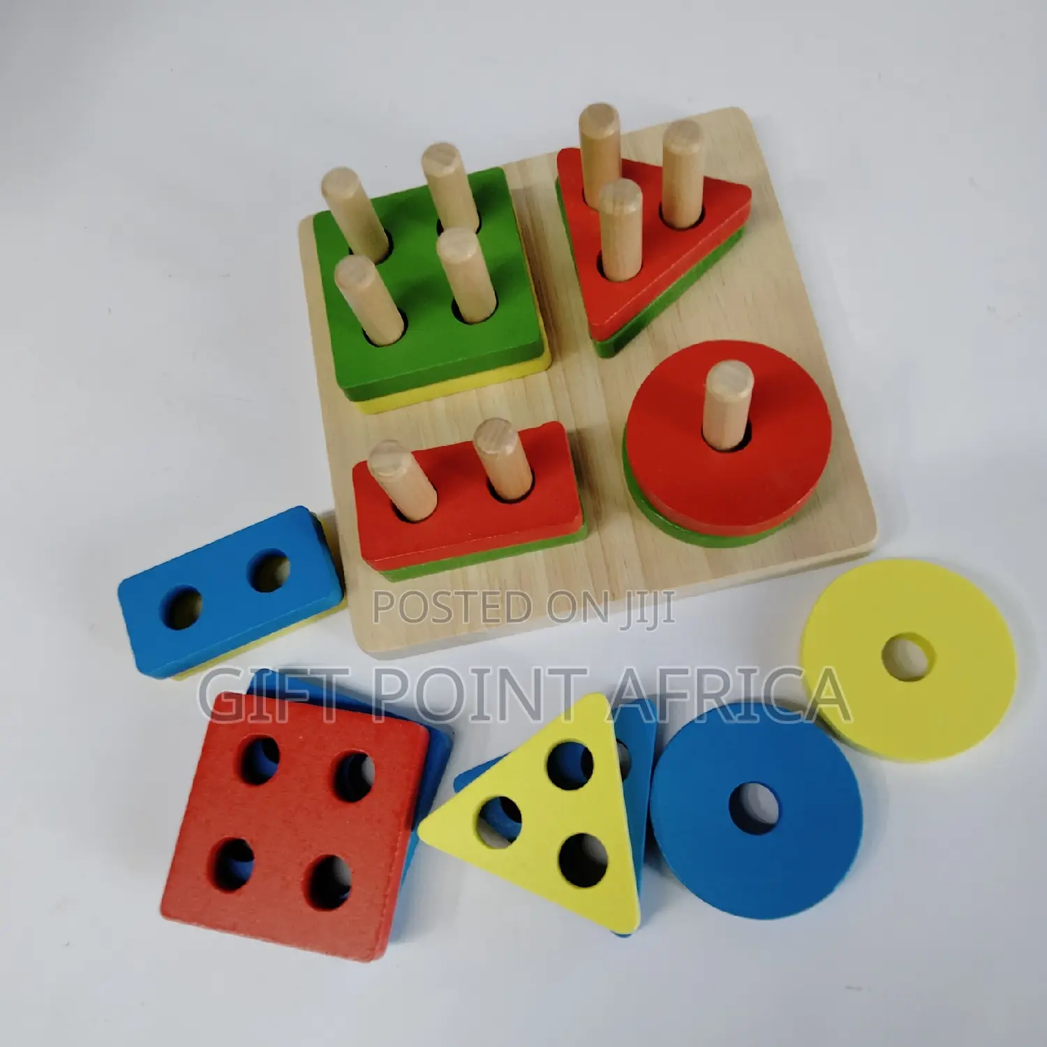 Wooden Shape Stacking Tower for Kids