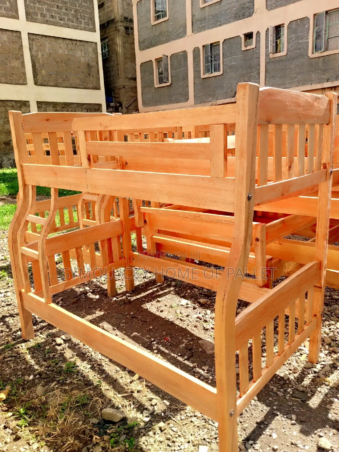 Double Decker Hardwood Framed Bed.3.5*6 Bottom by 3*6 Top