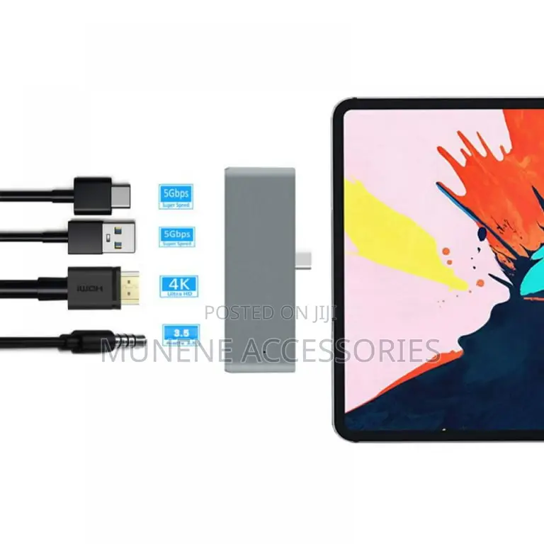 USB C Hub Adapter for iPad Pro 11", Air 4, 4in1 Dock Station