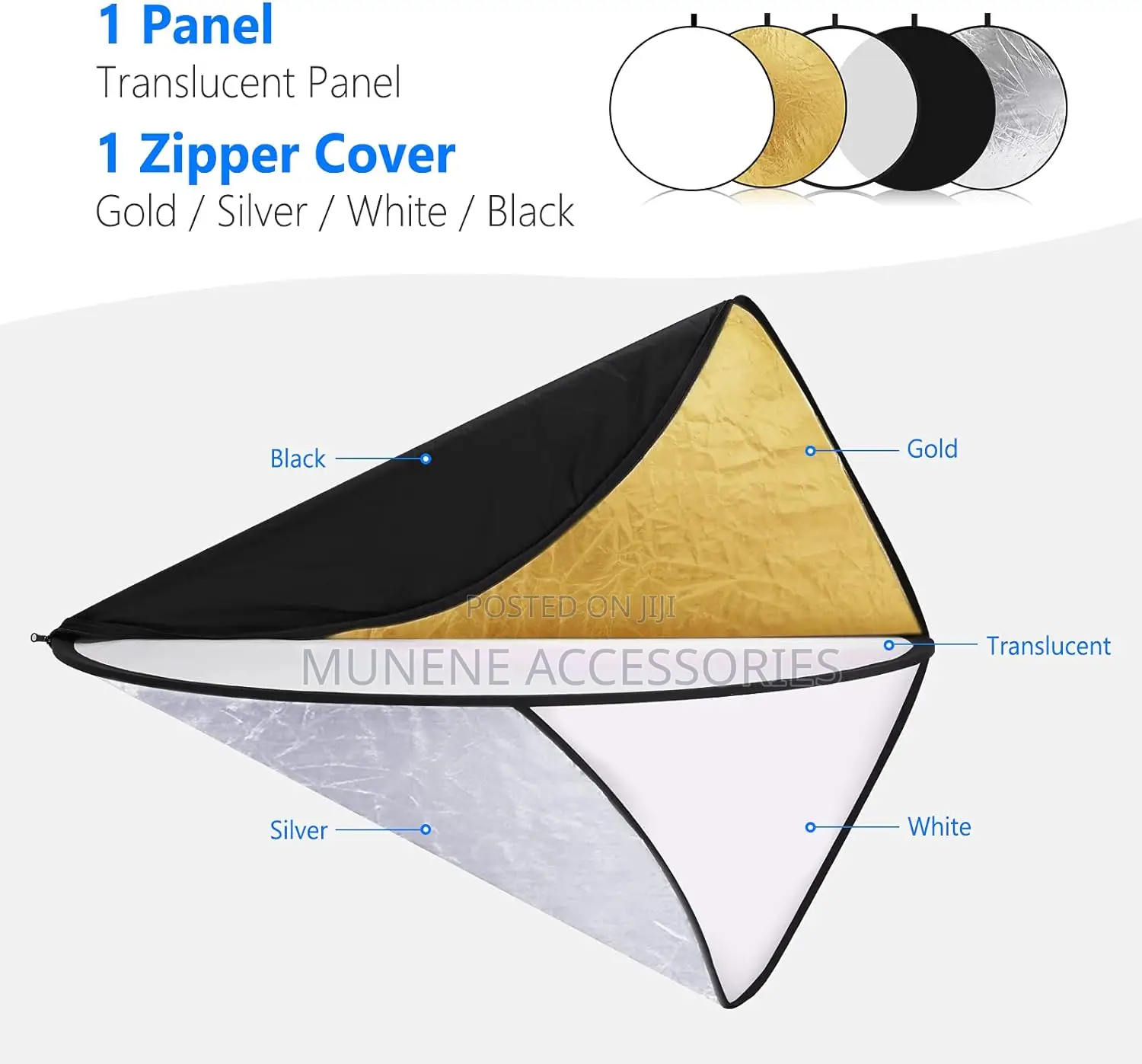 600mm 800mm 110mm 5in1 Light Diffuser Reflector Glaze Plate
