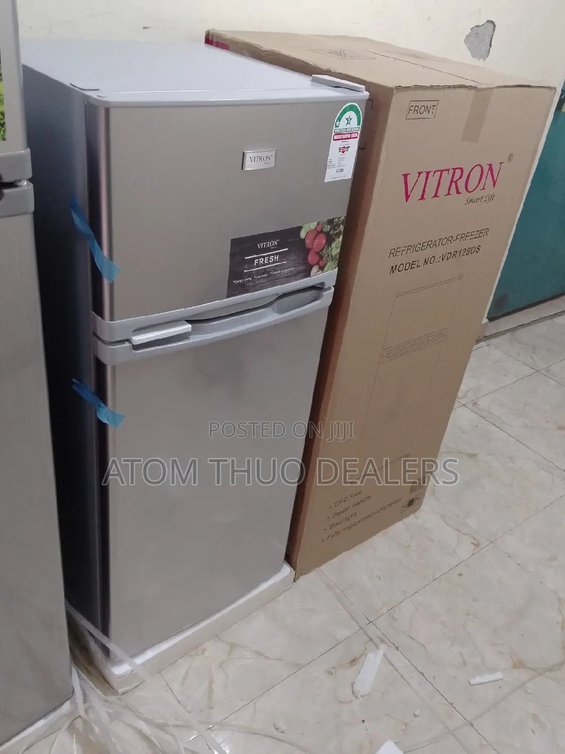 Vitron 128litres Double Door Refrigerator-Silver 