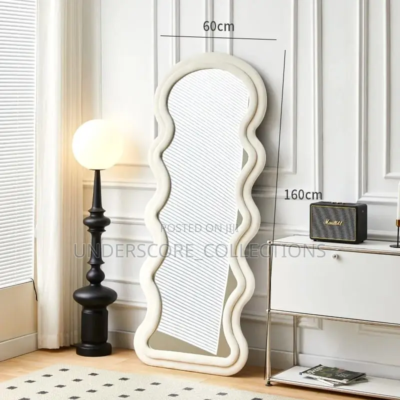 *Decor Mirror Wavy Blocks Modern Decorative Frame Mirror *