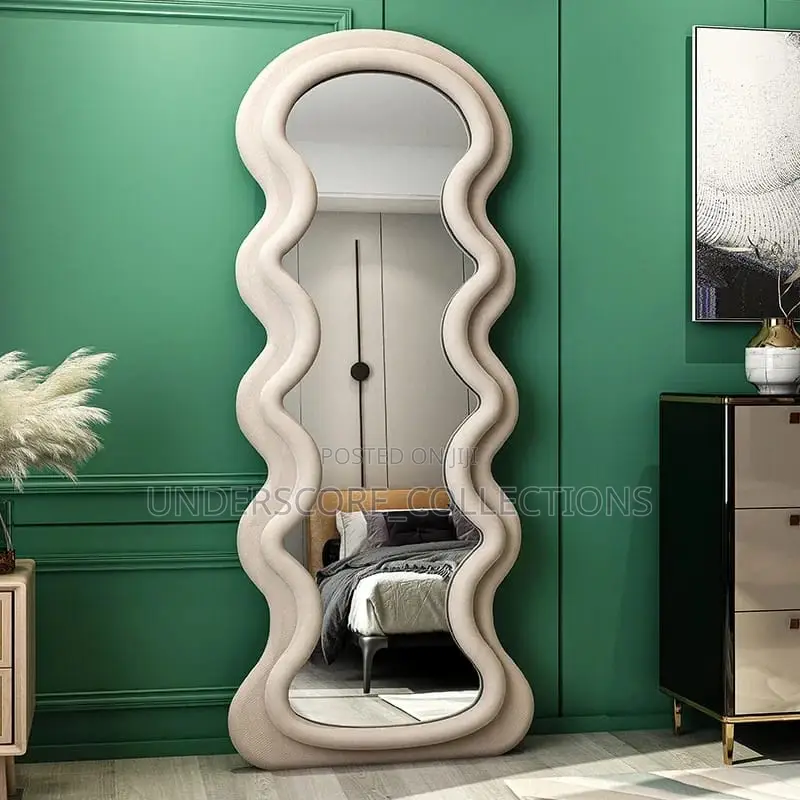 *Decor Mirror Wavy Blocks Modern Decorative Frame Mirror *