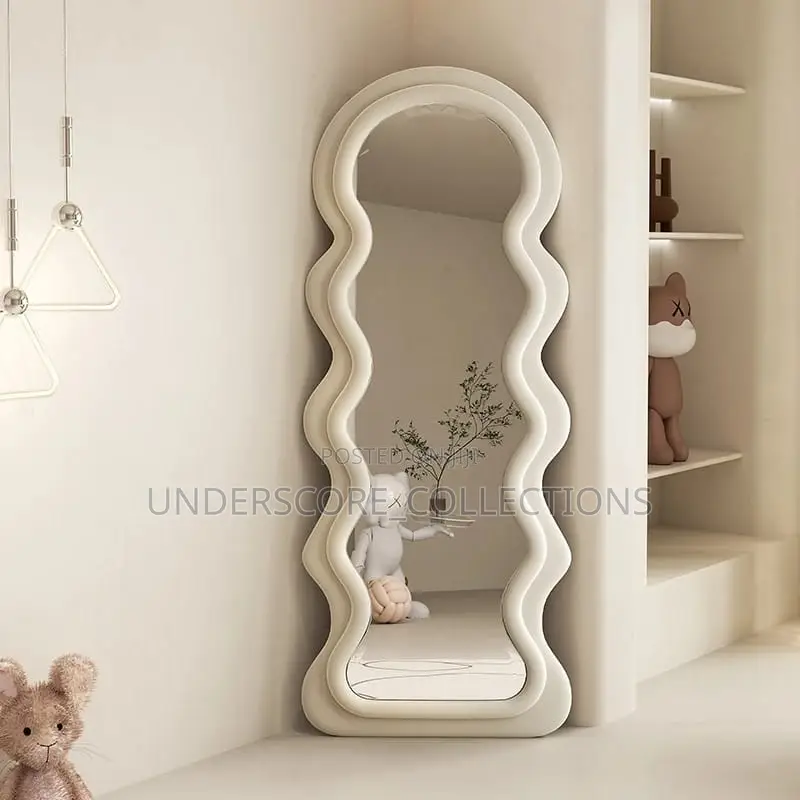 *Decor Mirror Wavy Blocks Modern Decorative Frame Mirror *