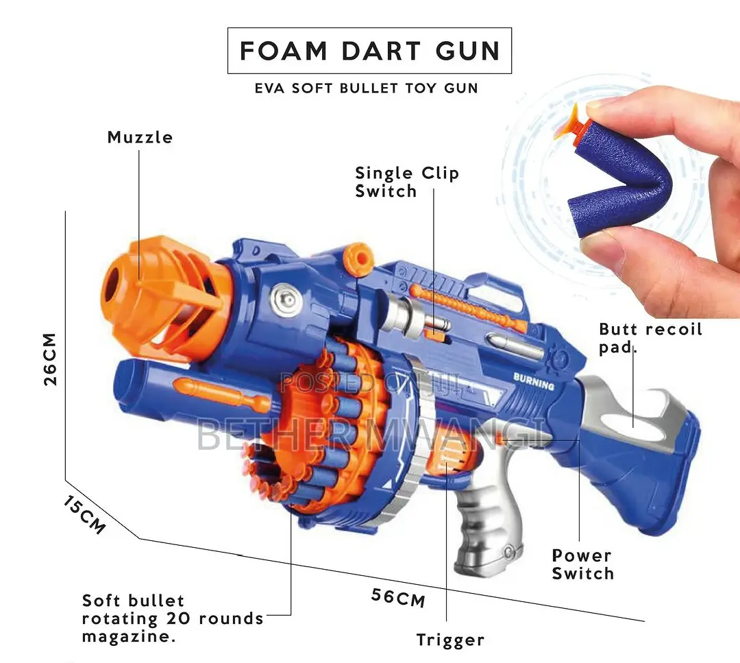Automatic Foam Bullet Toy Gun