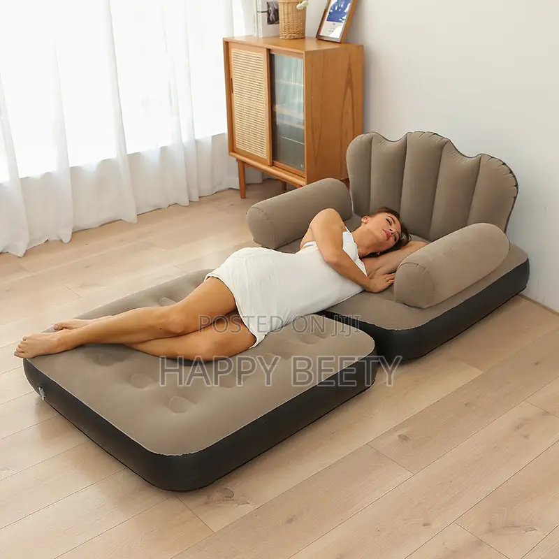 *5 in 1 Inflatable Couch Lazy Sofa Bed With L-Shaped Armrest