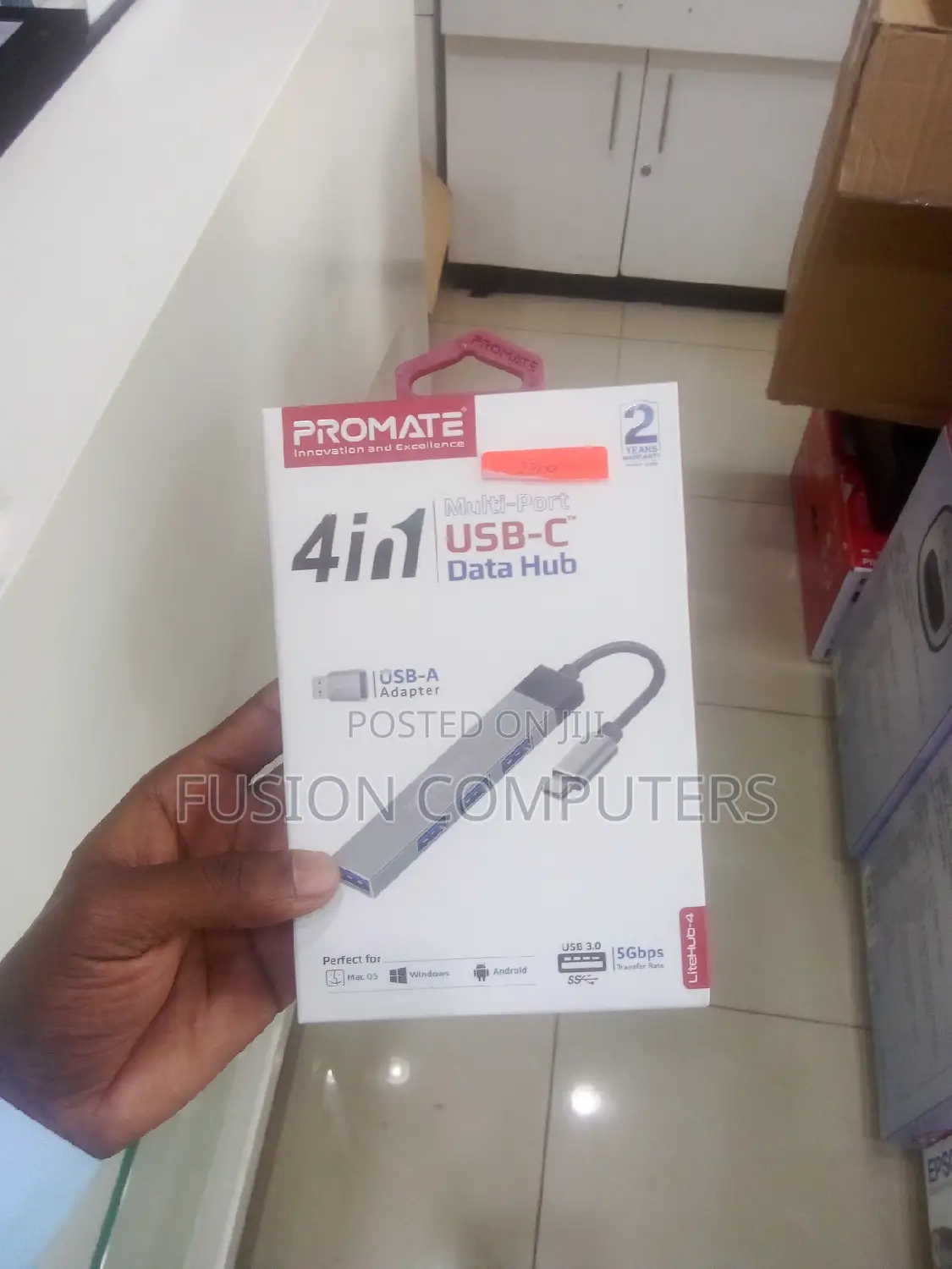 Promate 4-in-1 Multi-Port USB-C Data Hub (LITEHUB-4)