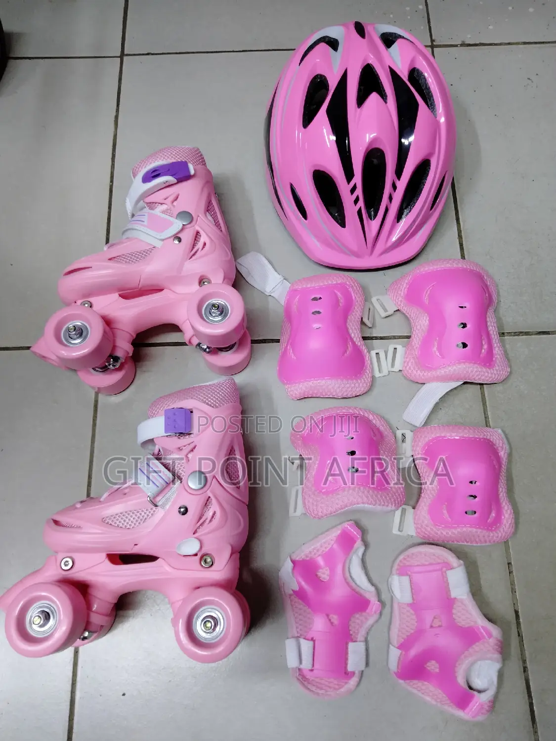 Pink Full Set Four Wheel Skates for Kids