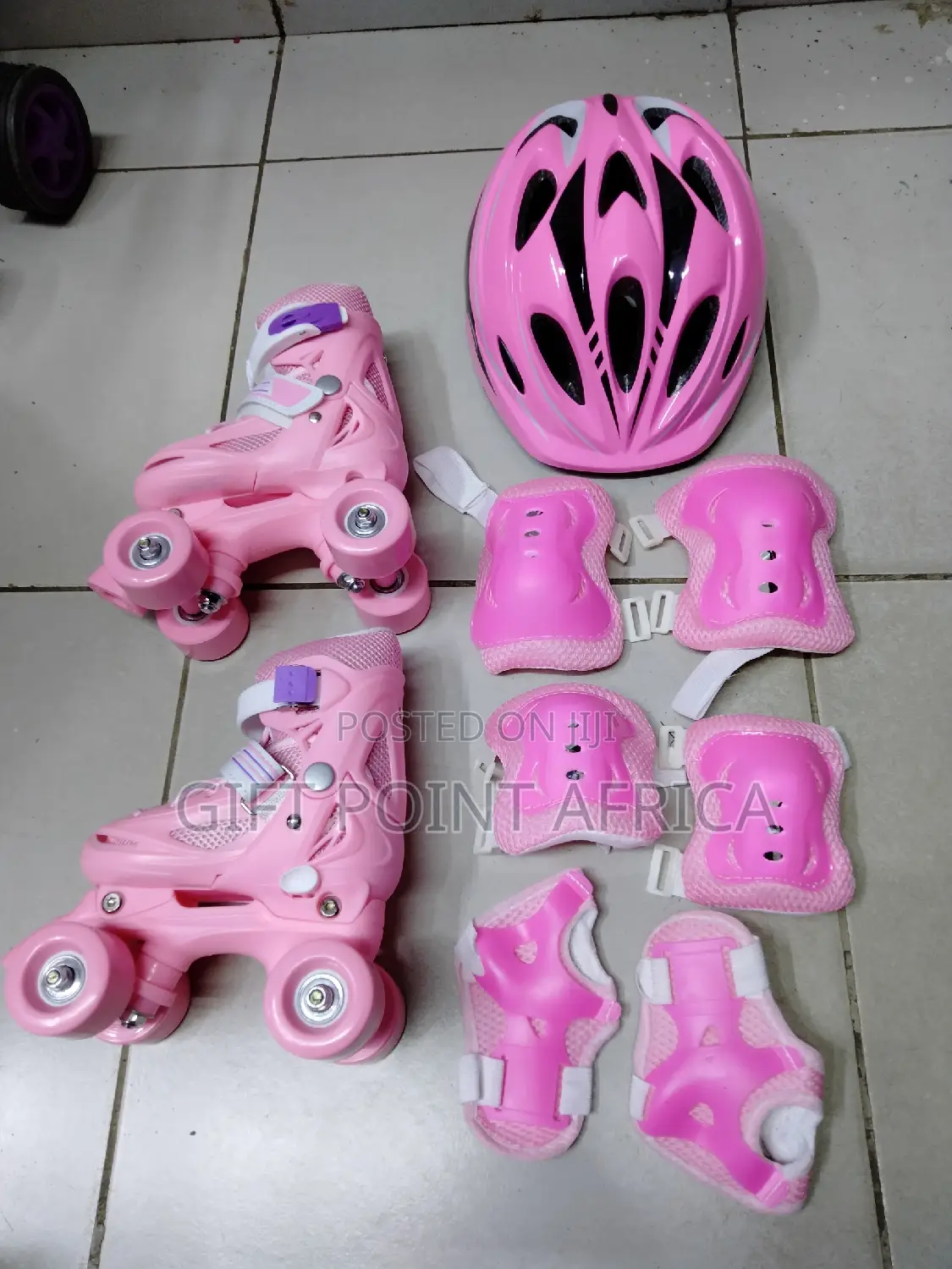 Pink Full Set Four Wheel Skates for Kids