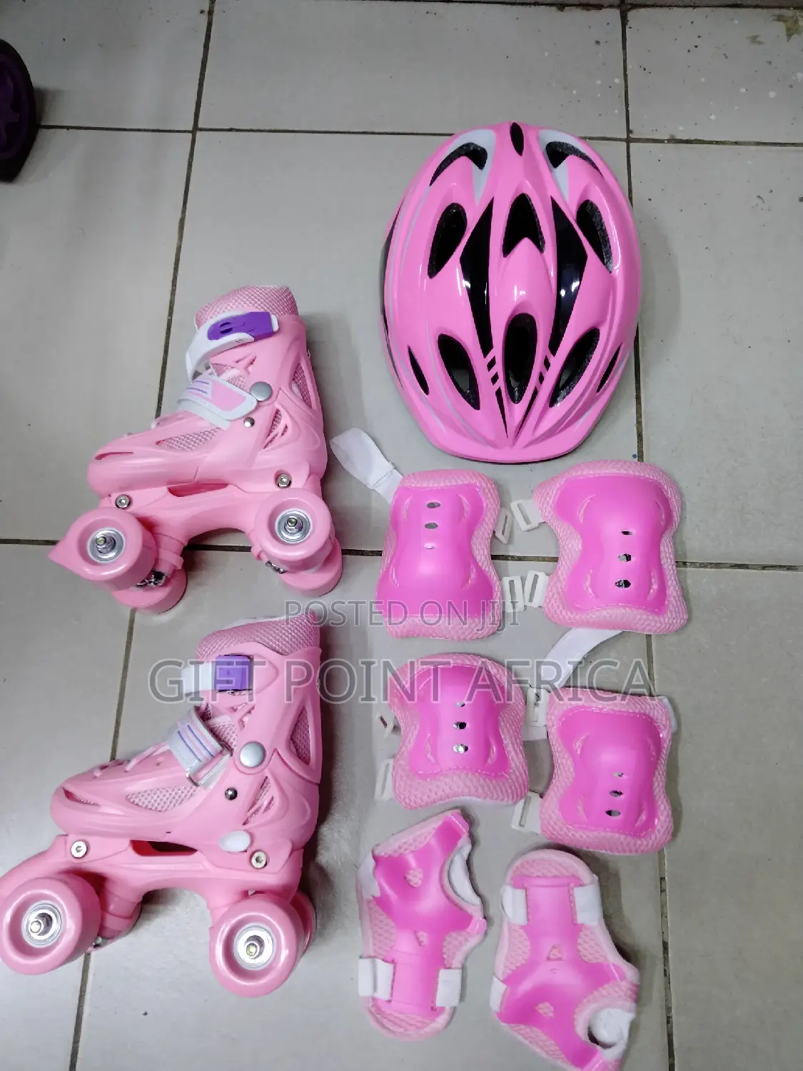 Pink Full Set Four Wheel Skates for Kids