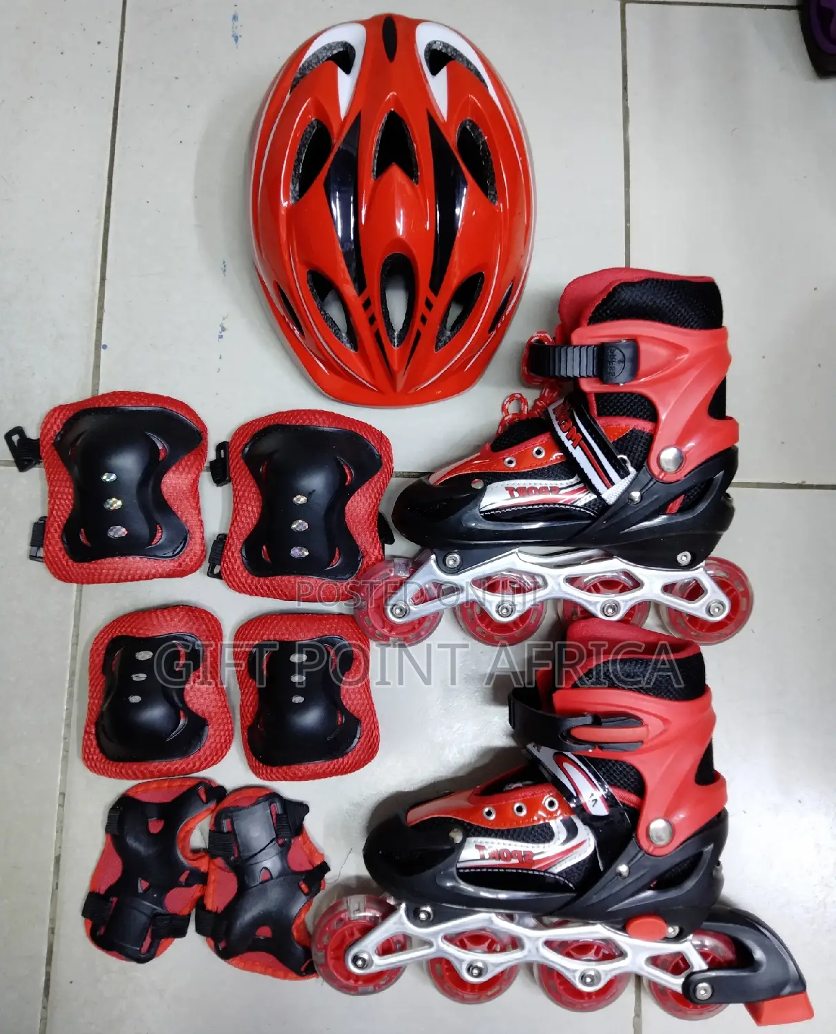 Red Full Set Roller Skates Foe Kids