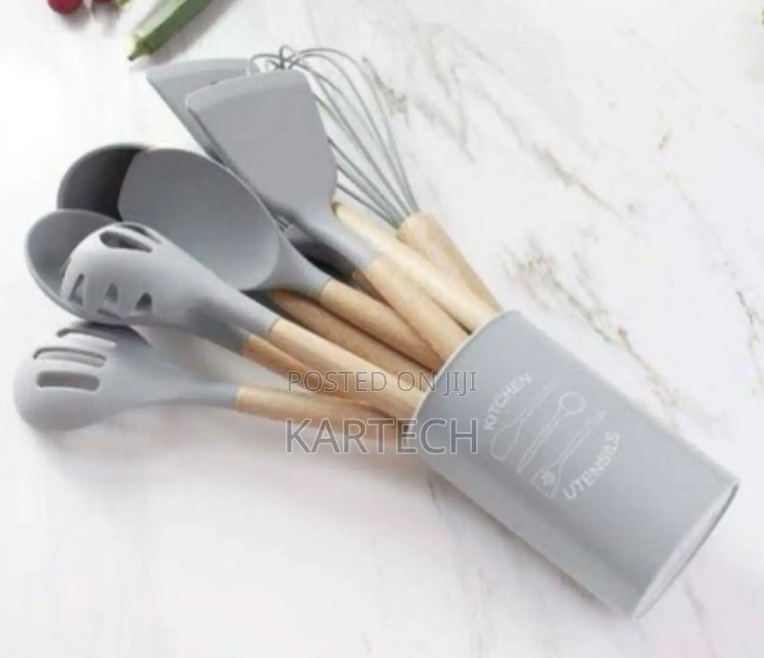 11PC Grey Silicone Spoons