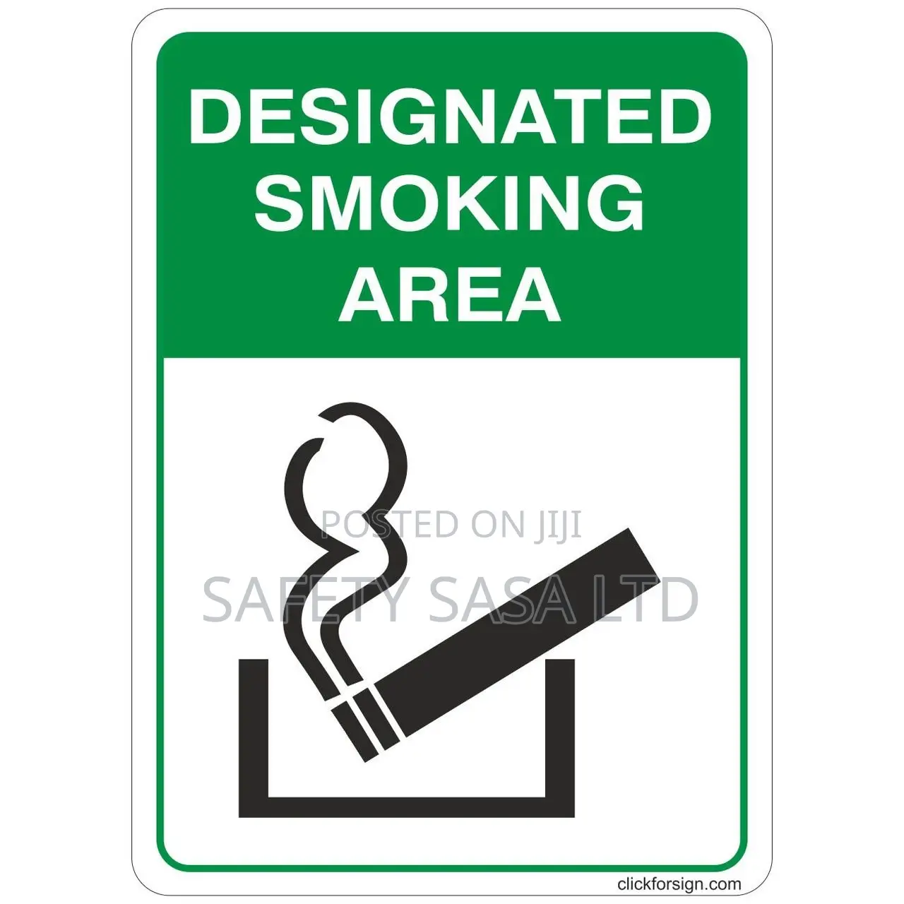 Designated Smoking Area Signage