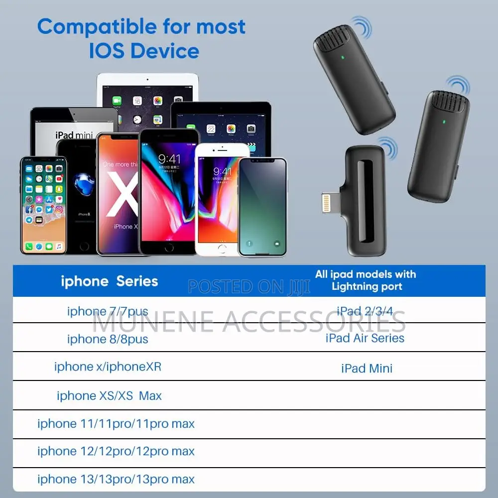 2 Mic LIGHTNING iPhone Wireless Lavalier Mic Charging Case