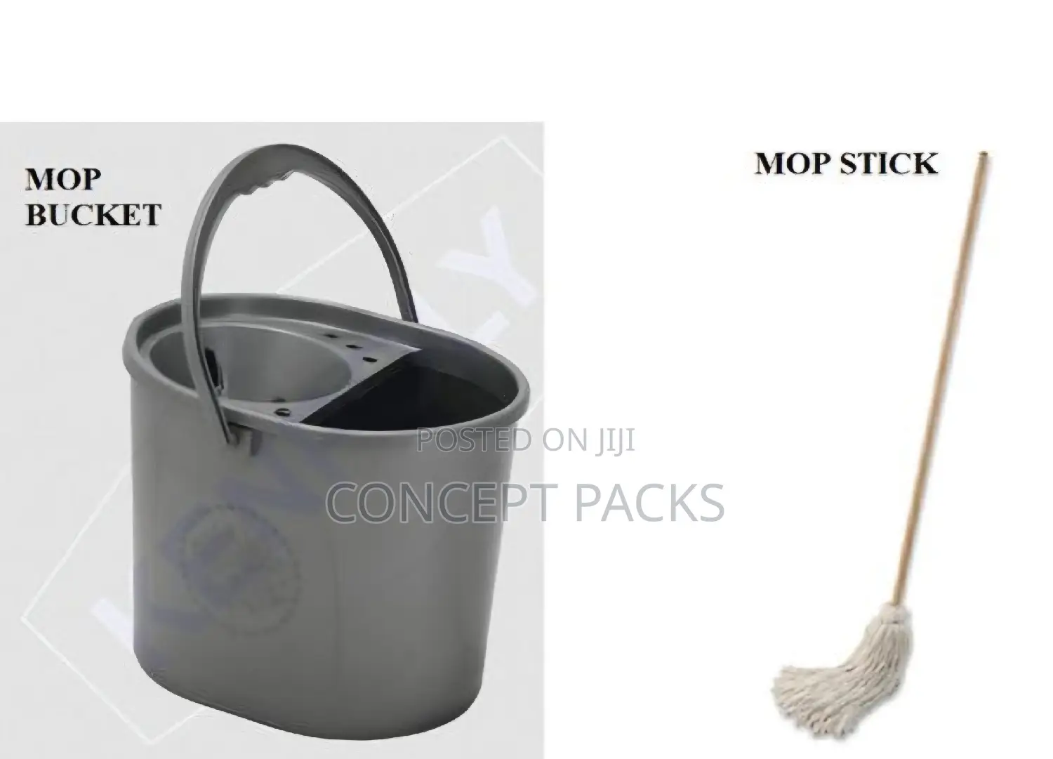 Kenpoly Mop Bucket No.1 + Fitted Mop With Wooden Stick