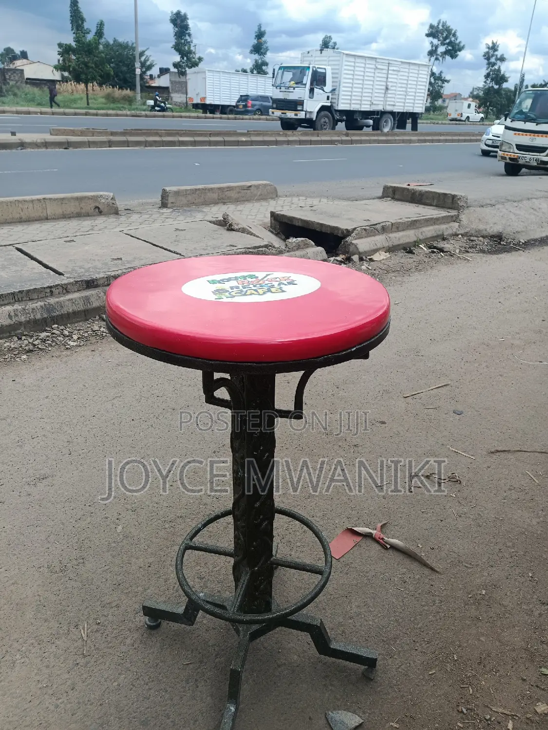 Restaurant Marble High Table, Powder Coated 