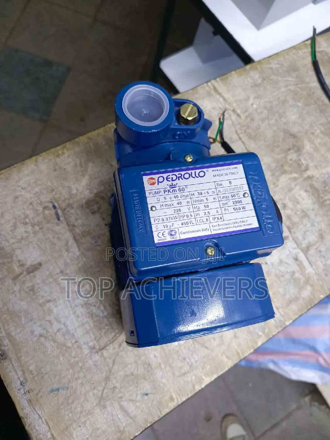 Heavy Duty Pedrollo Booster Pump 0.5hp