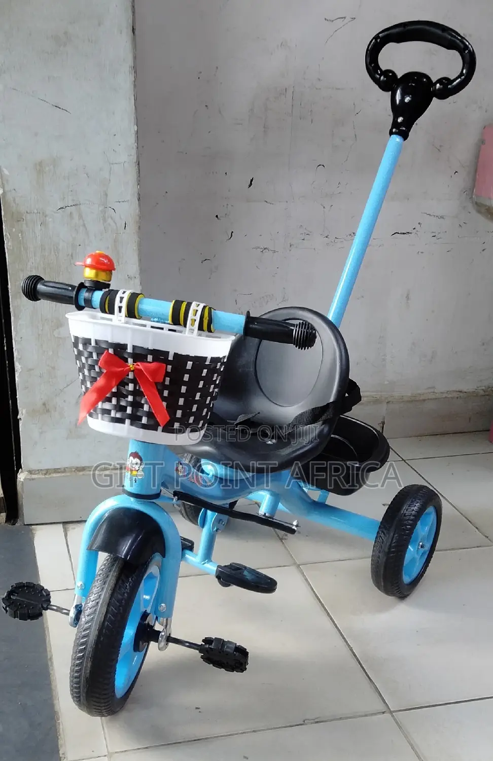 Blue Push Handle Kids Tricycle