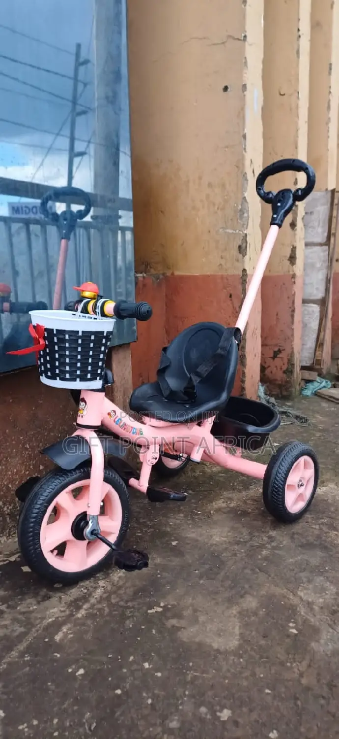 Pink Push Handle Kids Triacycle