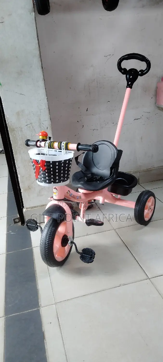 Pink Push Handle Kids Triacycle