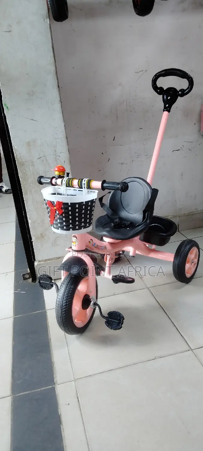 Pink Push Handle Kids Triacycle