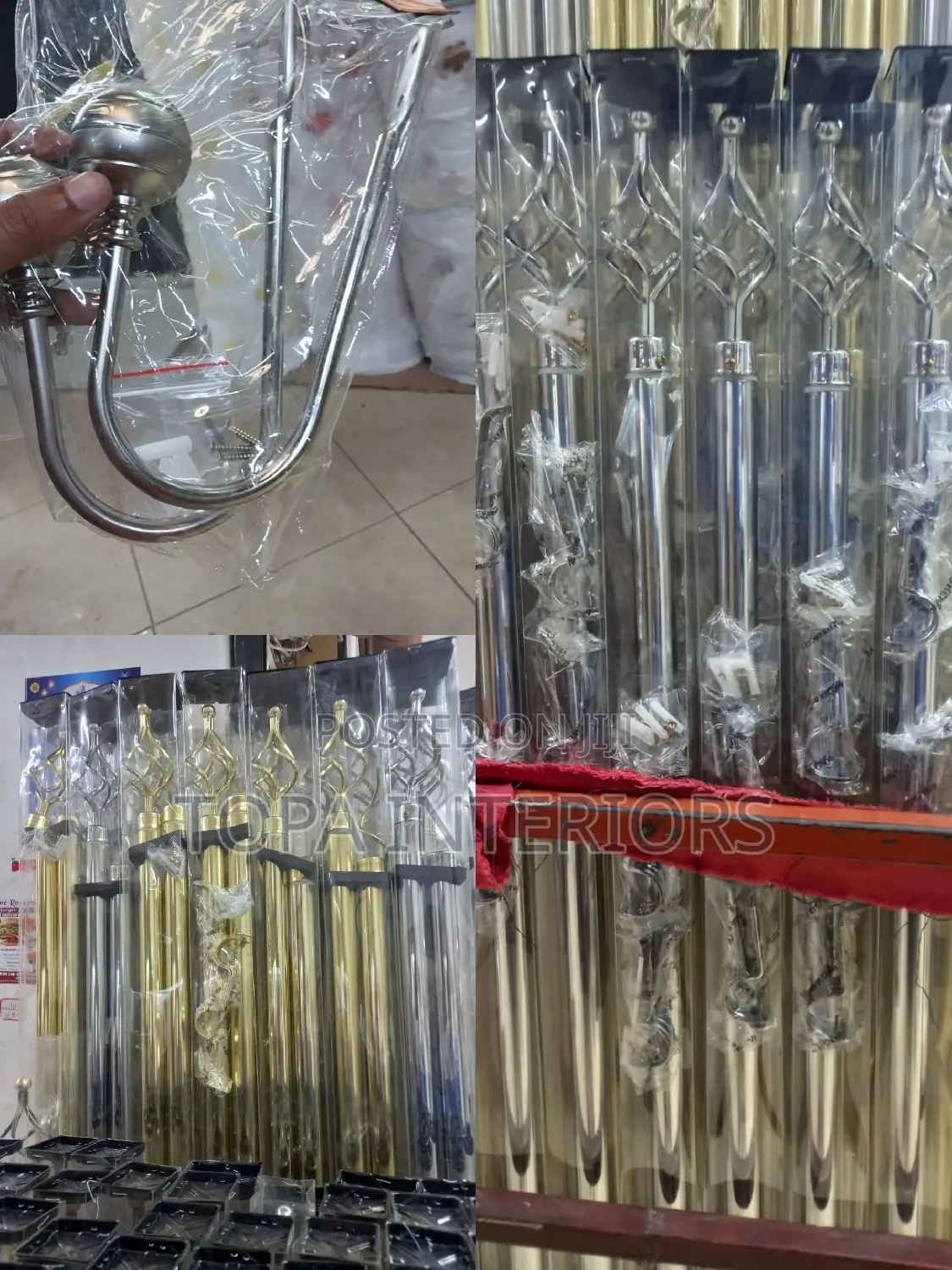 Drapery Adjustable Two Metres Single Silver Curtain Rods