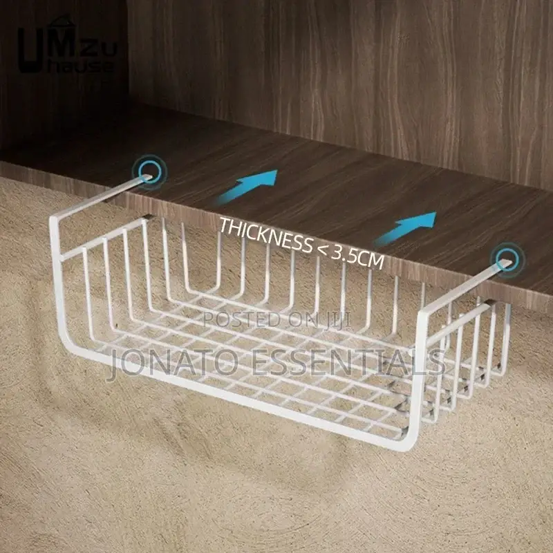 Under Shelf Storage Basket Metal Hanging Rack Desk Drawer Organizer