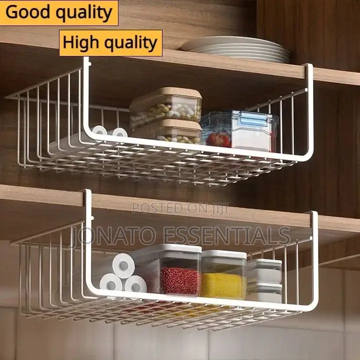 Under Shelf Storage Basket Metal Hanging Rack Desk Drawer Organizer