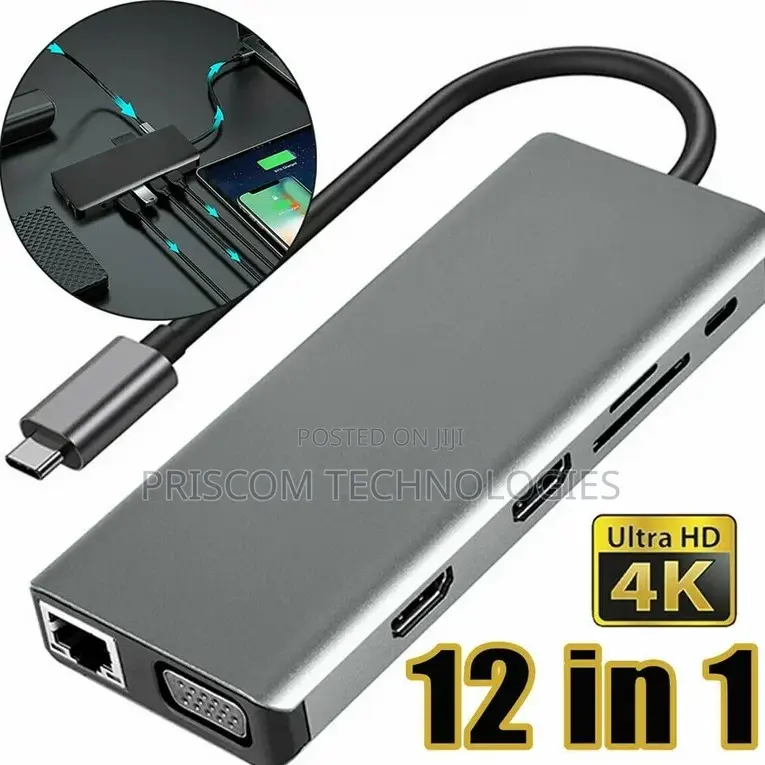 Type C to HDTV 12 in 1 USB Hub Docking Station
