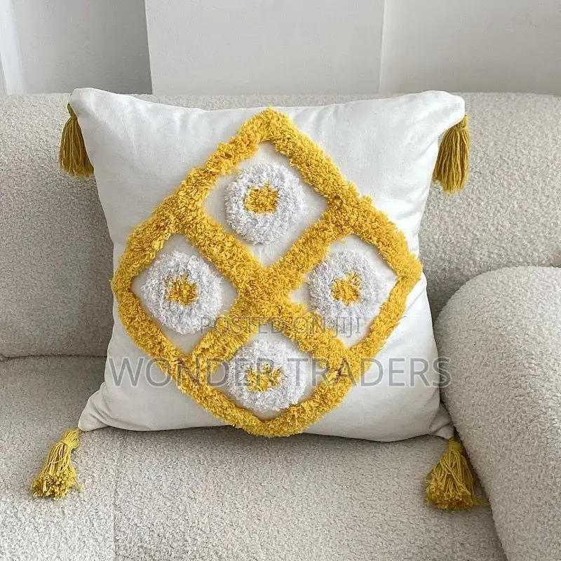 *Mustard Yellow /White Canvas Pillow*